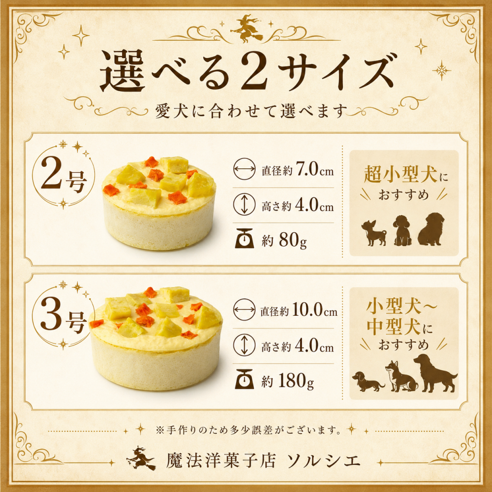 犬用 ベイクドチーズケーキ ボーンクッキー付 【選べるサイズ： 2号（超小型犬用）、 3号（小型犬～中型犬用）】 【選べる付属品： バースデー 飾り クリスマス 飾り】 わんちゃん用 犬用ケーキ 犬 ドッグ ドッグケーキ