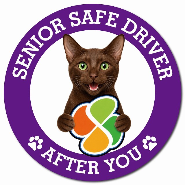 カーサイン 高齢者マーク SENIOR SAFE DRIVER ハバナブラウン マグネット 強力 直径13cm 肉球 日本製 車 ステッカー