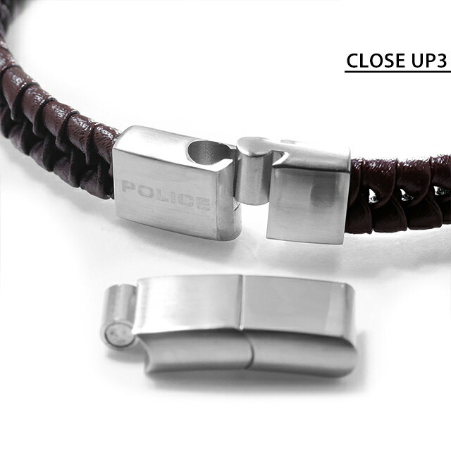 ポリス ブレスレット メンズ ブランド POLICE CONTORTO GB0081705 ブラウン シルバー アクセサリー
