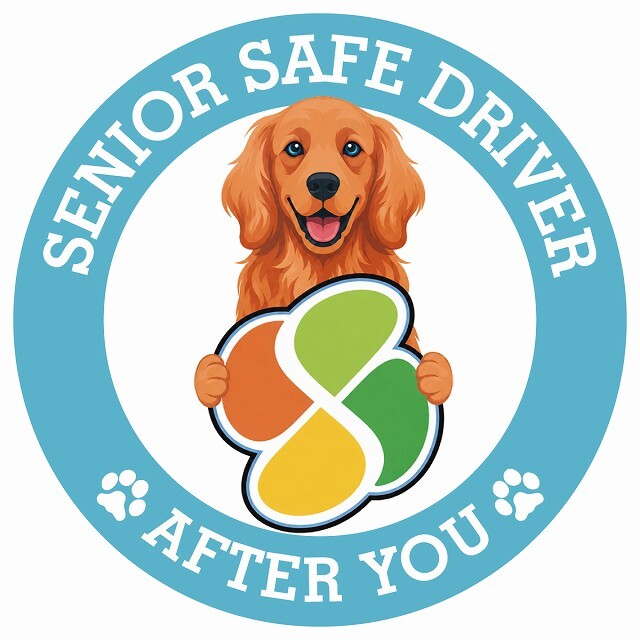 カーサイン 高齢者マーク SENIOR SAFE DRIVER アイリッシュセター ステッカー シール 直径13cm 肉球 日本製 車