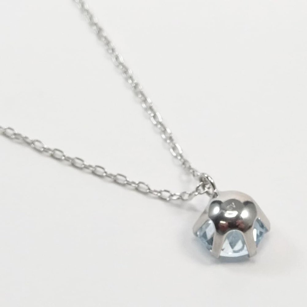 シルバー枠 ブルートパーズ一粒ペンダントネックレス 約1.0ct天然石 SILVER925小豆チェーン40cm 11月の誕生石【送料無料】【レディース,激安,特価,通販】