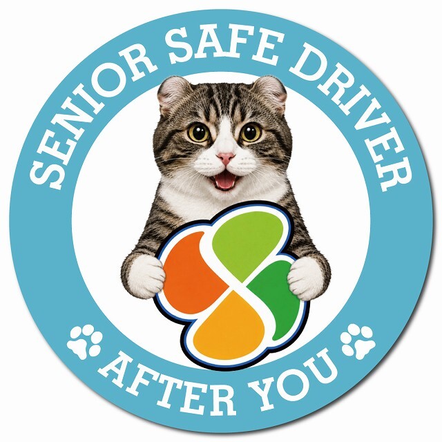 カーサイン 高齢者マーク SENIOR SAFE DRIVER キンカロー マグネット 強力 直径13cm 肉球 日本製 車 ステッカー