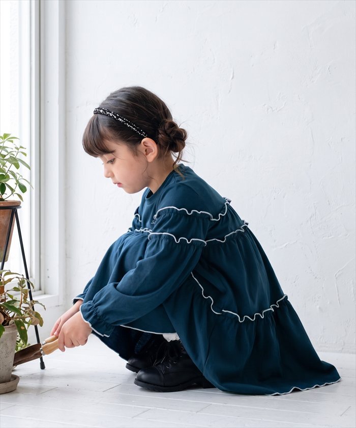 Rora ワンピース 通販 キッズワンピース ティアードワンピース 子どもワンピース お出掛け 通園通学小学生 お出かけデイリー 発表会結婚式 誕生日プレゼント 長袖 春秋冬 可愛いおしゃれ かわいい おしゃれ カジュアル 姉妹お揃い