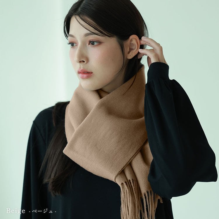 ＜刺繍納期注意＞カシミヤ ブレンド レディースマフラー チェック 無地 【ネコポスで送料無料】 【名入れ刺繍可能】 ブランド Filomo 秋 冬 カシミヤ混 カシミヤ マフラー ウール ストール 男女兼用 ユニセックス 厚手 あたたかい プレゼント ギフト 7F (02000323r)
