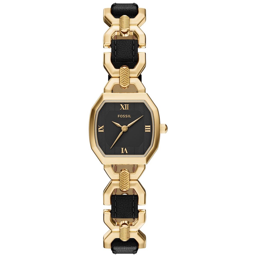 フォッシル FOSSIL 腕時計 レディース HARLOW アナログ ブラックレザー＆ゴールドトーンステンレススチールウォッチ ES5496【2026 新作】