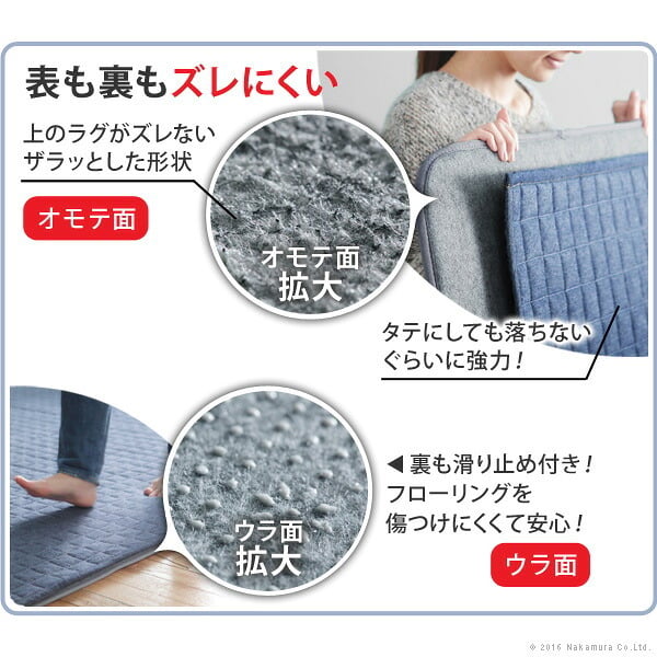 ラグ 下敷き 厚手 防音ふかふか下敷専用ラグ 〔ふかピタ〕 170x115cm (1.5畳用) 長方形 ふっくら カーペット ラグマット 洗える 床暖房 ホットカーペット対応 リビング 滑り止め スミノエ