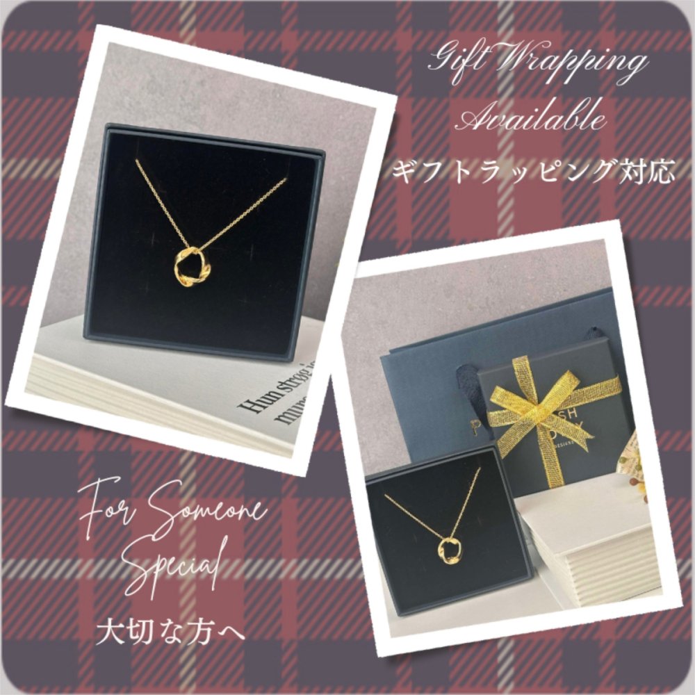 英国製 ハンドメイド 流線形モチーフ ゴールドネックレス レディース 18Kゴールドプレーティング スターリングシルバー 上品 シンプル 大人 女性 彼女 妻 誕生日 記念日 プレゼント ギフト