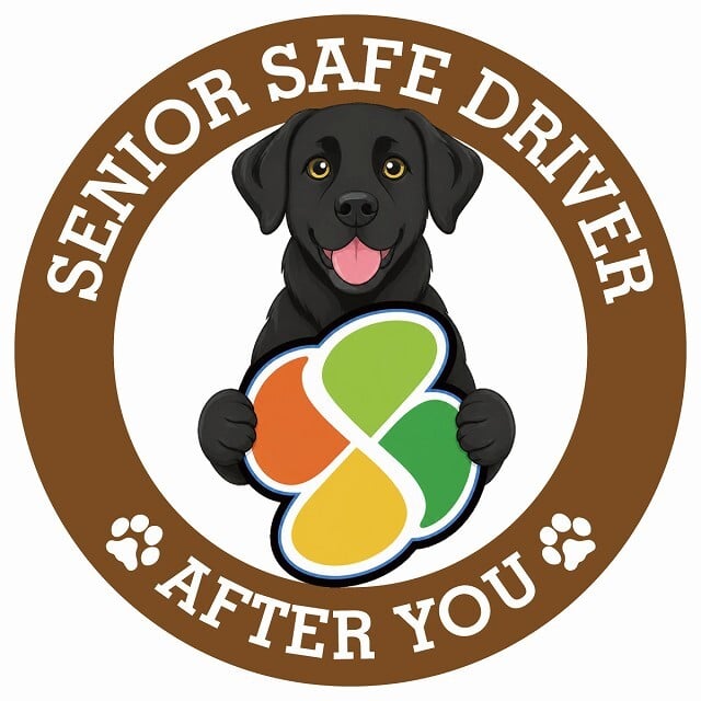 カーサイン 高齢者マーク SENIOR SAFE DRIVER ラブラドール ステッカー シール 直径13cm 肉球 日本製 車