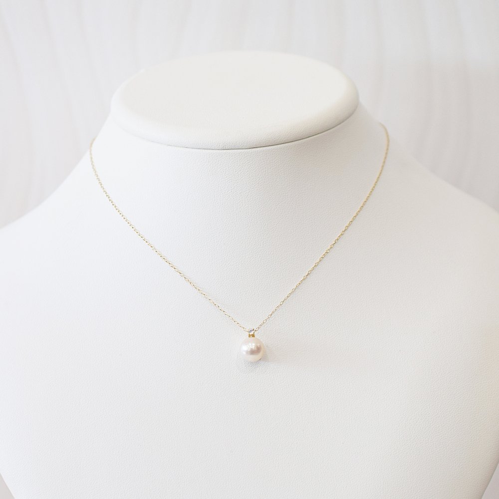 ［pearl602］8mm - 8.5mm ホワイトピンク ペンダント ネックレス 6月 誕生石 ムーンストーン あこや真珠