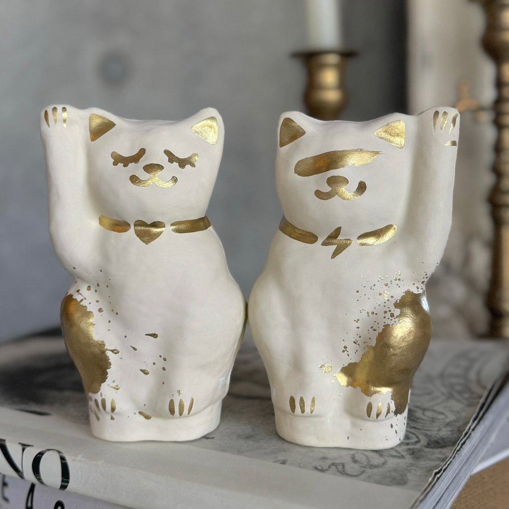 招き猫『サンダー＆スリーピー』セット置物 ギフト プレゼント 日本製 開店祝い