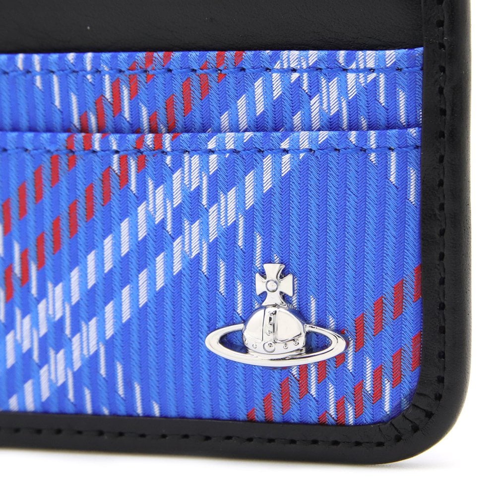ヴィヴィアンウエストウッド ICカードケース チェーン付き 薄型 メンズ 男性用 カードホルダー カード入れ Vivienne Westwood ヴィヴィアン チェック ブルー VW4301 (5403000RU-C00A8-K204) 【2026年秋冬モデル】 【ラッピング無料 誕生日 お祝い プレゼント ギフト 贈り物】