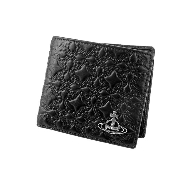 ヴィヴィアン ウエストウッド 二つ折り財布 二折財布 コンパクト メンズ ブランド Vivienne Westwood ロゴ 51010016 L003E N403 BLACK ビビアン