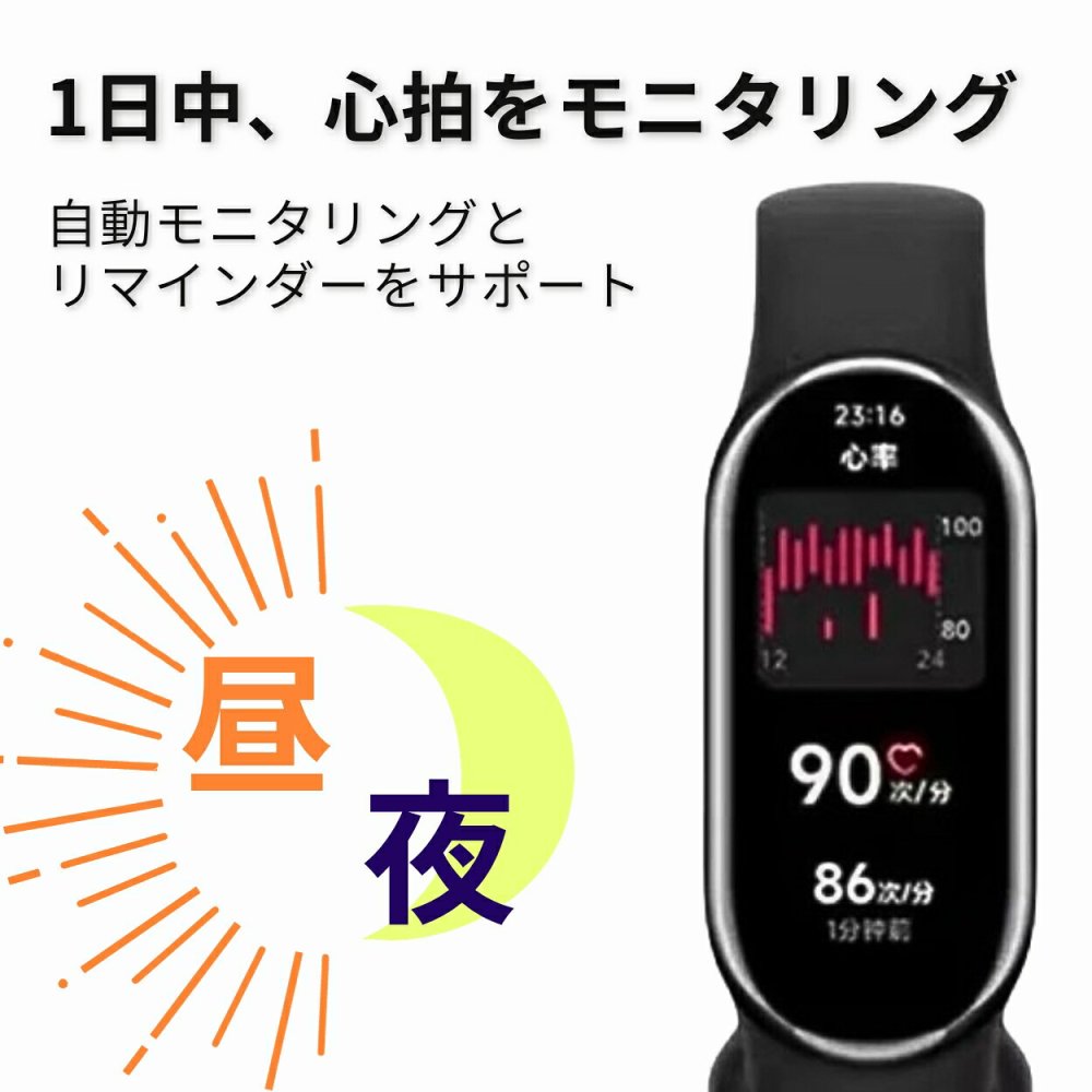 【最後1点】Xiaomi Smart Band 8 中国版（日本語非対応） 2023年モデル スマートウォッチ 活動量計 ブラック ※日本語説明書付 1.62インチ 活動量計 16日間のバッテリ持続時間 5ATM 耐水性能 有機EL AMOLED スマートバンド 着信通知 ブラック
