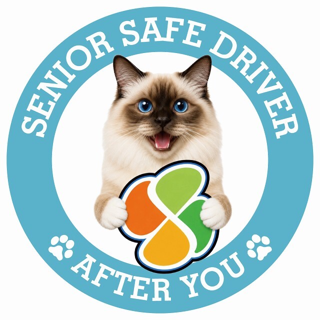 カーサイン 高齢者マーク SENIOR SAFE DRIVER バーマン ステッカー シール 直径13cm 肉球 日本製 車