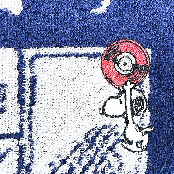 スヌーピー ミニタオル RECORDS ネイビー ハンカチ SNOOPY