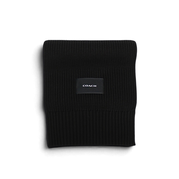 コーチ COACH WOVEN PATCH KNIT SCARF マフラー co100427-001 ブラック BLACK