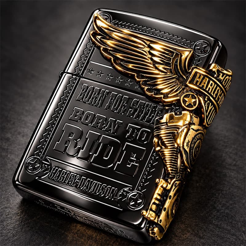 ジッポ ライター ハーレー ダビッドソン ZIPPO ブラック チタン加工 かっこいい 3面大型メタル イーグル HARLEY-DAVIDSON 日本国内限定モデル ジッポー ギフト
