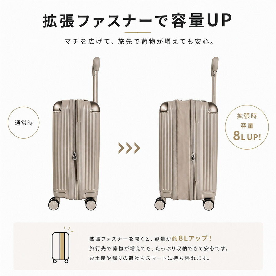 Coleman ストッパー付拡張ZIPキャリーS 38-46L キャリーケース スーツケース 大容量 出張 旅行 使いやすい レディース メンズ ギフト プレゼント ブラック 60014