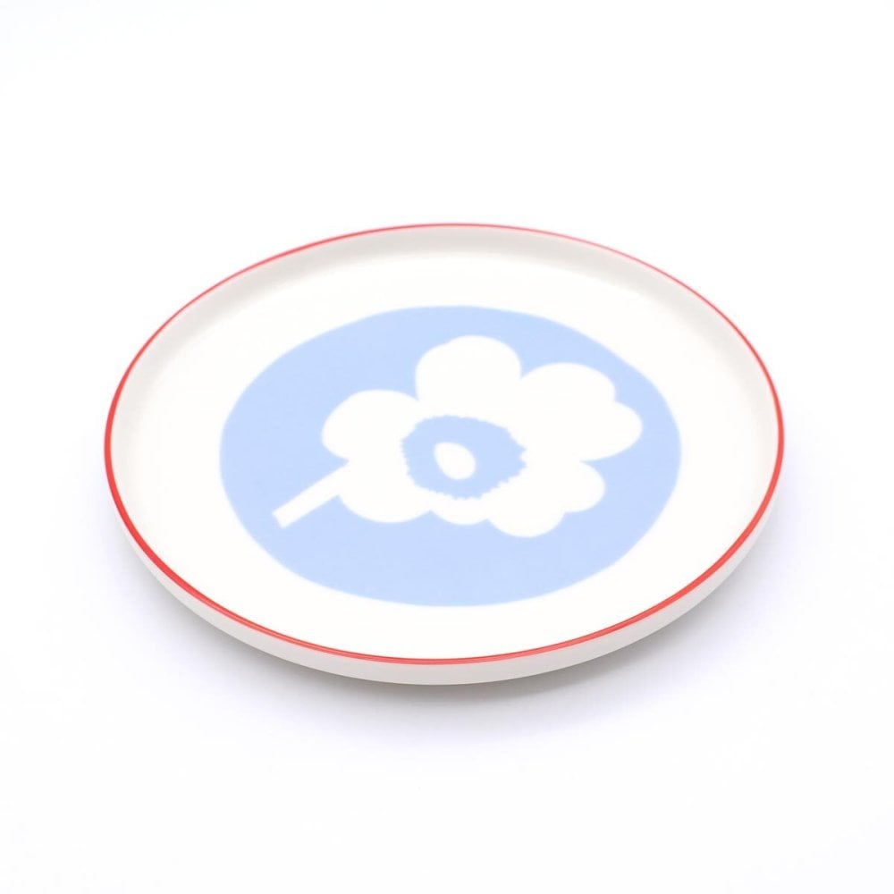 マリメッコ ウニッコ プレート 20cm ホワイト/ライトブルー/オレンジレッド marimekko UNIKKO 皿 食器 ギフト 耐熱 電子レンジ対応 結婚祝い プレゼント 贈り物