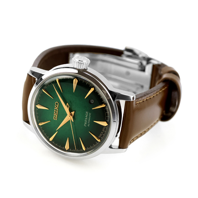 セイコー プレザージュ Cocktail Time 自動巻き 腕時計 ブランド メンズ SEIKO PRESAGE HCB002J アナログ グリーン ブラウン 日本製