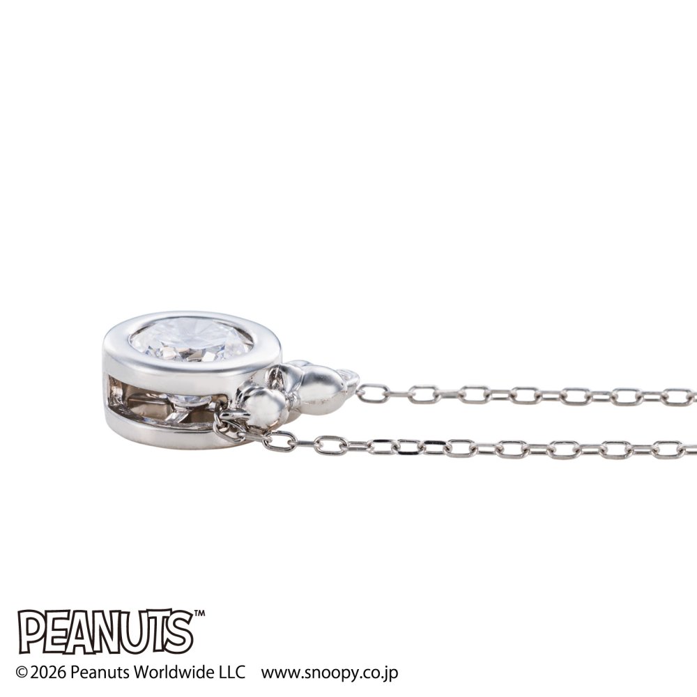【受注生産品】【送料無料】 スヌーピー ダイヤモンド レディースネックレス PEANUTS プラチナ ラボダイヤ ブランド おしゃれ かわいい アクセサリー 10代 20代 30代 40代 50代 レディース 女性 誕生日 記念日 プレゼント ギフト ホワイトデー 母の日 white clover ホワイトクローバー