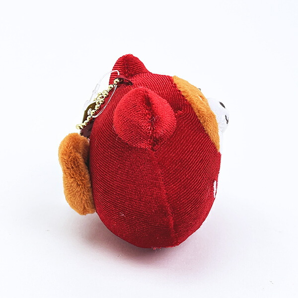 忠犬もちしば 赤色だるま ぬいぐるみボールチェーン