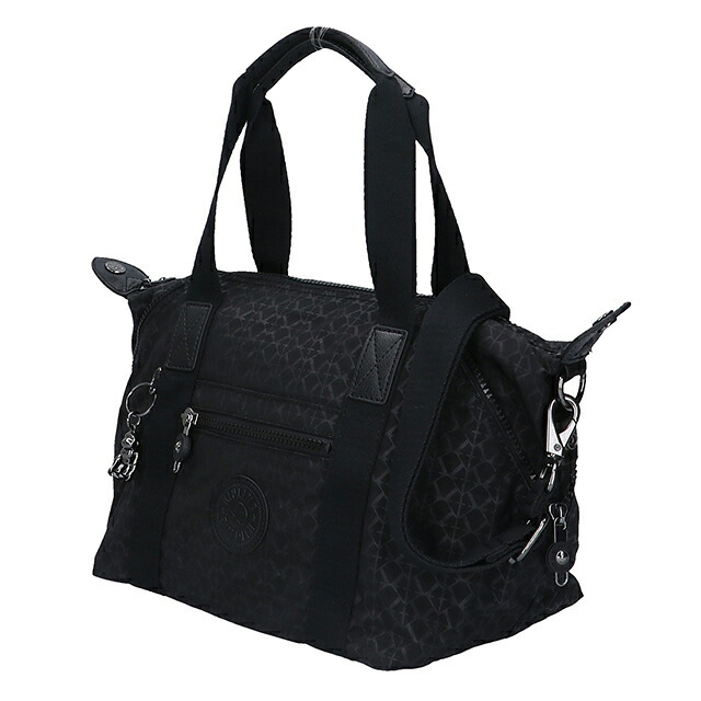 キプリング ボストンバッグ レディース ブランド Kipling アート ミニ ミニボストンバッグ 2WAY K15410-K59 Signature Emb 黒