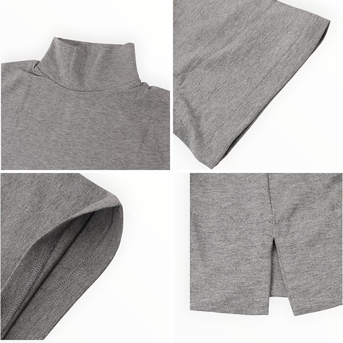 モックネックTシャツ 通販 半袖カットソー ドロップショルダー タートルネック ストレッチ素材 カジュアル 伸縮性 ゆるTシャツ 無地 シンプル 首元カバー 日よけ対策 プルオーバー 春夏秋 無地Tシャツ おしゃれ オシャレ