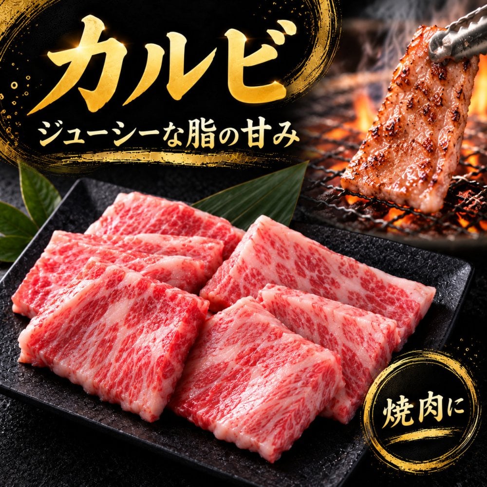 A5黒毛和牛 スライス2種と焼肉2種 食べ比べ400g 三角バラ・赤身・カルビ 肉ギフト