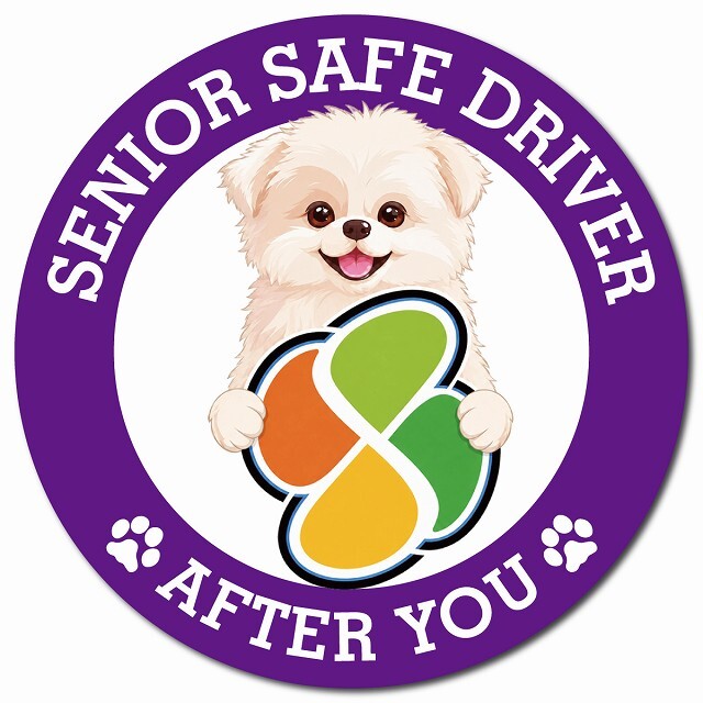 カーサイン 高齢者マーク SENIOR SAFE DRIVER シーポメ マグネット 強力 直径13cm 肉球 日本製 車 ステッカー