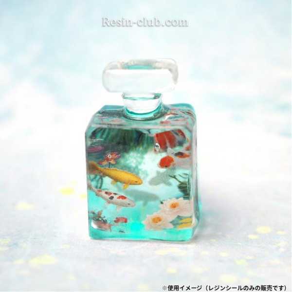 レジンクラブ 情景のレジン 睡蓮の池 RC-JOK-003 レジンシール 埋め込み 転写シール ハンドメイド アクセサリーパーツ 鯉 水草 蓮の花 奥行き感 透明感 初心者向け クラフト DIY
