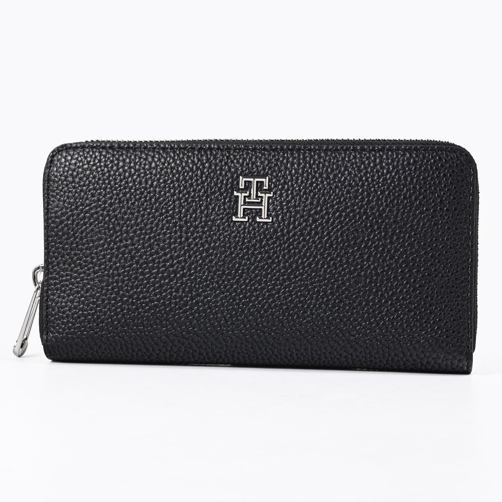 高品質ヨーロッパ輸入モデル トミーヒルフィガー TOMMY HILFIGER 長財布 ラウンドファスナー ジップアラウンド メンズ レディース アイコン エンブレム ブラック AW0AW15181 BDS BLACK ウォレット 送別会 誕生日 結婚祝い 結婚式 彼氏 息子 夫 男性 名刺入れ 高級 父の日 母の日 即日発送