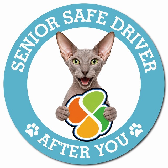 カーサイン 高齢者マーク SENIOR SAFE DRIVER ピーターボールド マグネット 強力 直径13cm 肉球 日本製 車 ステッカー