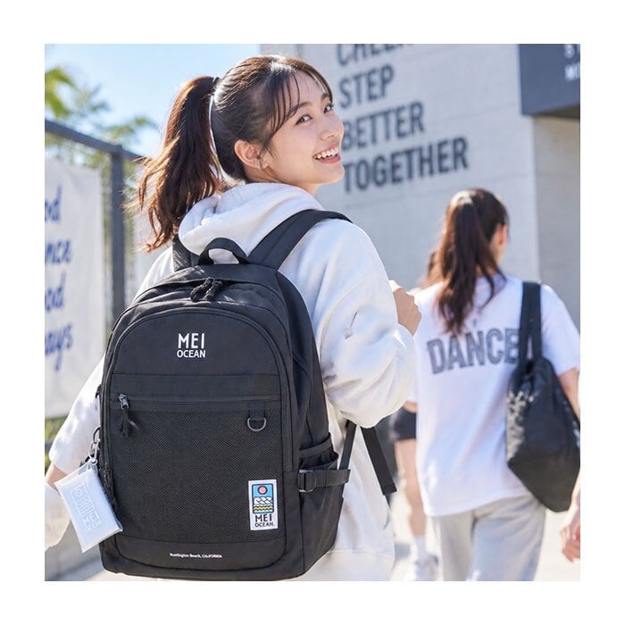 MEI OCEAN リュック 黒 通販 通学リュック バックパック 通学バッグ スクールバッグ 黒リュック 大きめ スクールリュック 女子高生 A4 B4 大容量 36L 高校生 中学生 女子 男子 軽量 軽い メイオーシャン かわいい おしゃれ 新学期準備