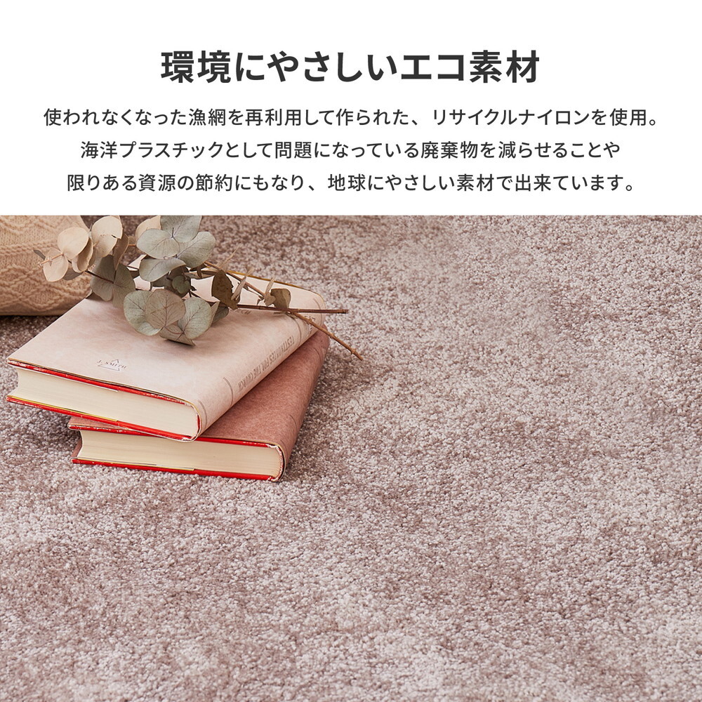 ラグ カーペット 国産高機能 ララ 約130×190cm 防ダニ 抗菌 防臭 防音 防炎 制電 日本製 ナイロン 無地
