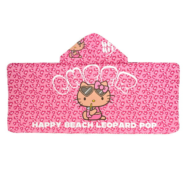 サンリオ 日焼けキティ 冷感タオルポンチョ ピンク/レオパード プール用品 Sanrio