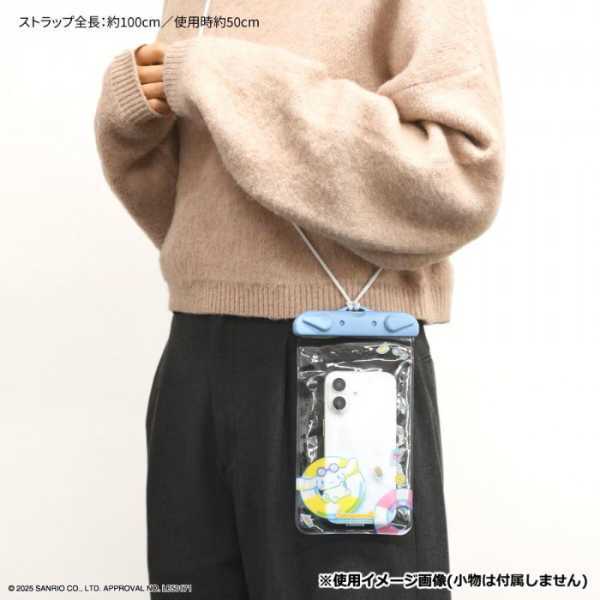 サンリオ 防水ポーチ シナモロール スマホケース 防水ケース ネックストラップ付き IPX6 キャラクター グッズ 雑貨 iPhone Android 対応 海 プール レジャー アウトドア フェス サンリオ正規ライセンス品