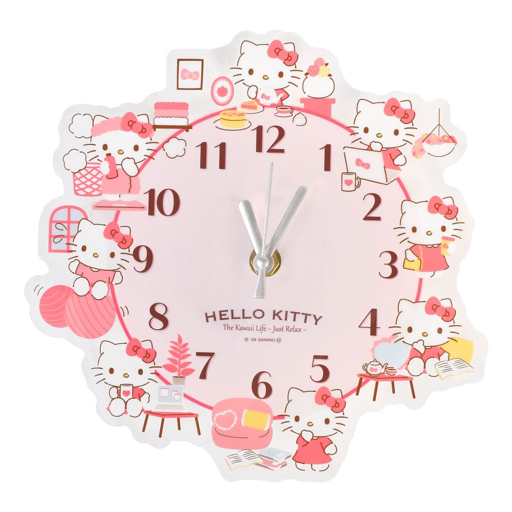 ハローキティ ポムポムプリン 壁掛け時計 サンリオ sanrio 掛け時計 アクリル ウォールクロック 透明 クリア キャラクター 時計 とけい 子供 大人 かわいい おしゃれ インテリア 子供部屋 リビング 寝室 誕生日 プレゼント ギフト キティ 新生活 お祝い 模様替え 保証書付き