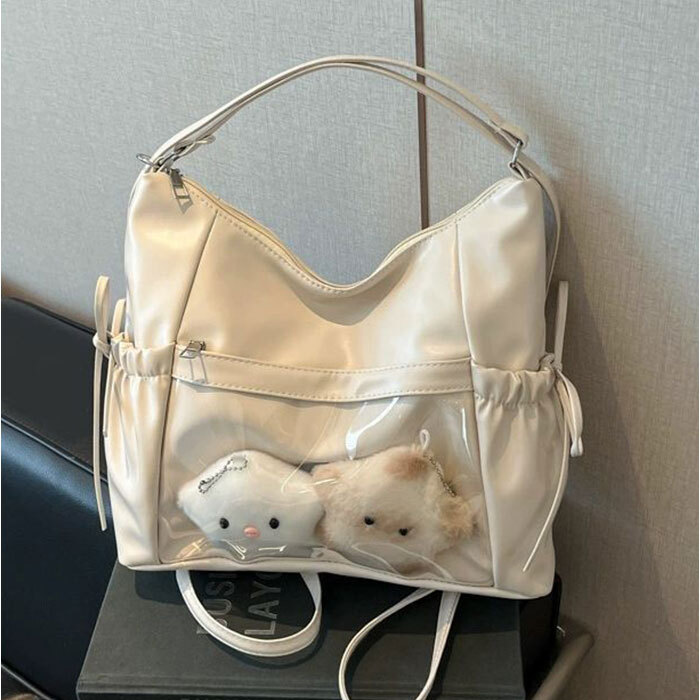 痛ショルダーバッグ 通販 痛バ クリアポケットバッグ 2wayショルダーバッグ レディースバッグ 透明ビニールポケット 魅せトートバッグ オタ活バッグ ヲタ活バッグ 缶バッジキーホルダー ぬいぐるみ収納バッグ 斜めがけバッグ おしゃれ イベント 通学 かわいい