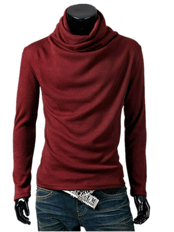 （メール便）秋新作長袖シャツ メンズ Tシャツ ロンT タートルネック カジュアル トップス アフガンネック ドレープ キレイめ ストレッチ