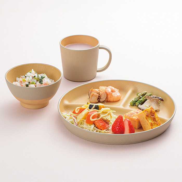 やさしい彩り　抗菌食育セット30　きなり色