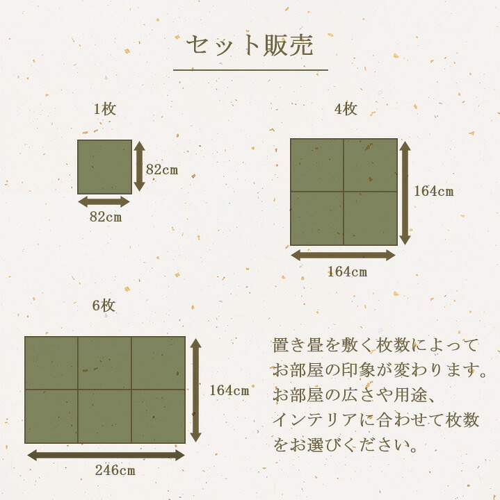 置き畳 ユニット畳 い草 消臭 抗菌防臭 約82×82cm 6P 6枚組