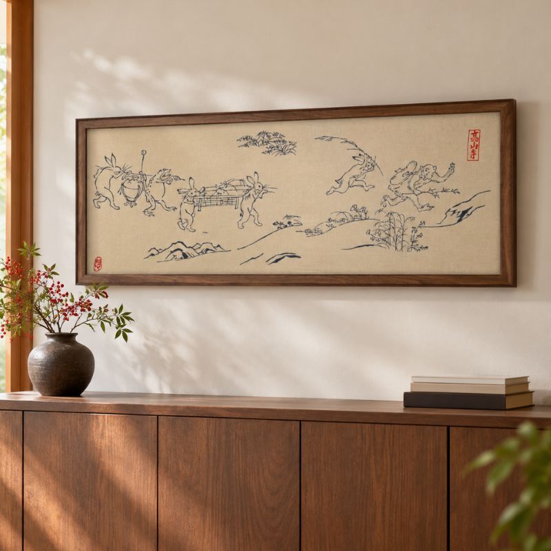 手ぬぐい 鳥獣戯画 古典 縁起 名作 注染 日本製 和柄 ギフト お土産