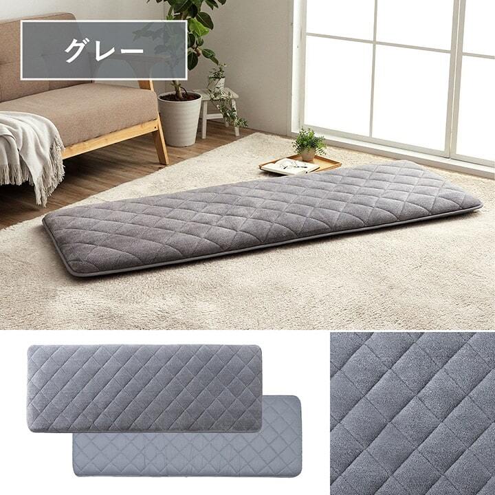 クッション 座布団 あったか 寝転ぶ 三層 キルティング 洗える 約65×180cm コーデュロイ風の あったか座布団 ポリエステル 綿 座ぶとん ざぶとん フロアクッション 和室クッション 寝具 寝室用品 インテリア 手洗い 肌触り ブラウン グレー
