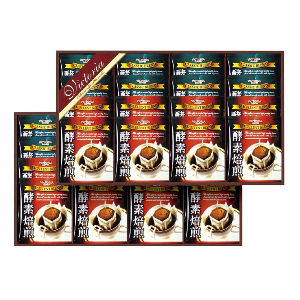 珈琲屋さんが作った 酵素焙煎ドリップコーヒーセット ギフト 2種 計32点入 コーヒー 詰め合わせ ドリップバッグ ビクトリアコーヒー【沖縄県・離島 配送不可】