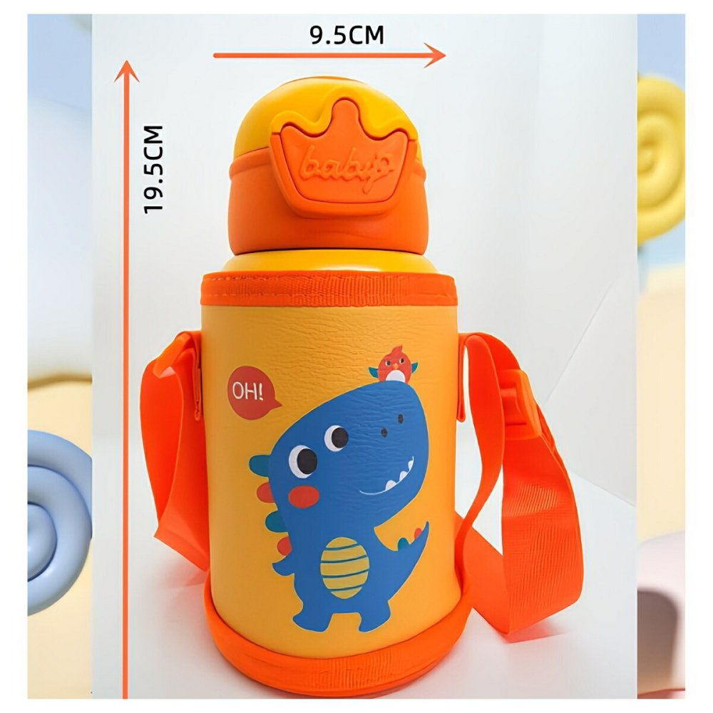 子ども水筒　500ML　保冷 / 保温対応　酸化と腐食に強い316ステンレス（4 スタイル）ショルダーストラップ　フック付き　子供 水筒 入園 入学 通園 通学