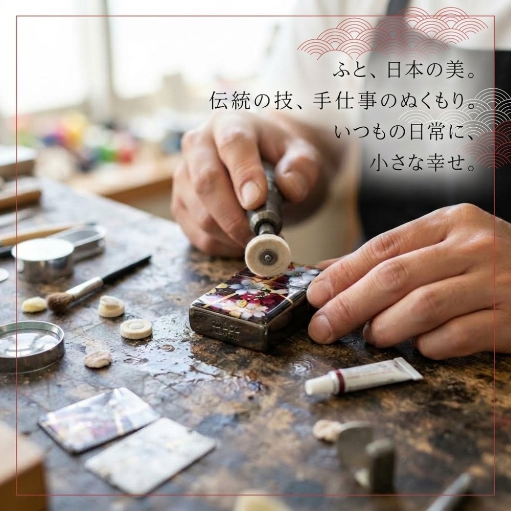 職人の手作り！和柄ペアzippo『帆』名入れ 送料無料 和風 桜 工芸 ハンドメイド ジッポ ライター 喫煙具 電子タバコ アイコス イルマ ギフト プレゼント