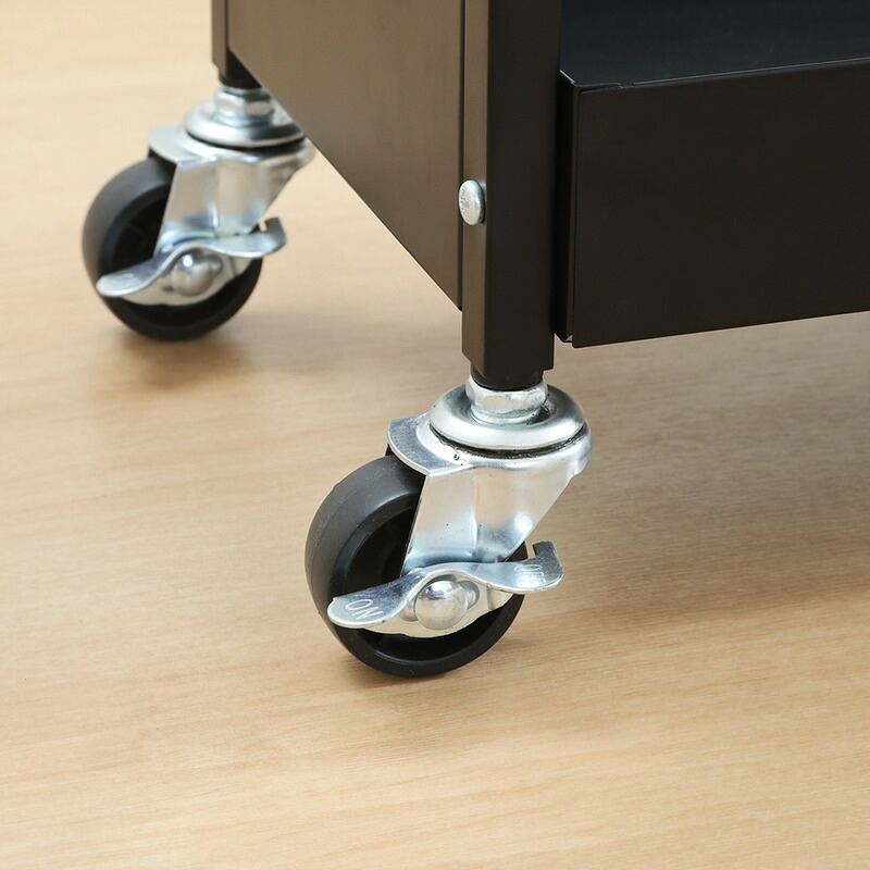 すきま収納ワゴン Flat(フラット) オフホワイト・ブラック・グレージュ 3色展開 キッチンワゴン レンジ台 キャスター付き 省スペース おしゃれ シンプル 新生活 家具 インテリア 不二貿易