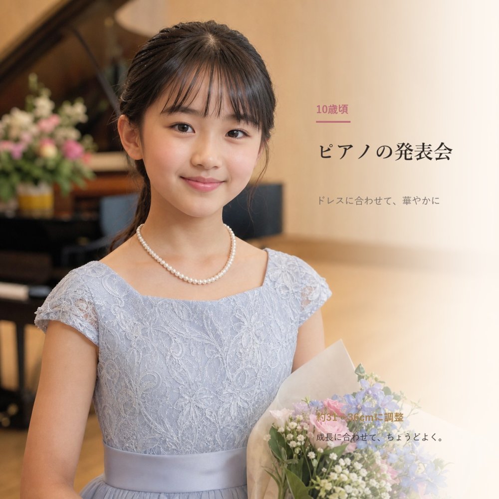 キッズ パールネックレス カジュアル 子供用 6mm 貝パール 31～36cm アジャスター付き 女の子 子供 ネックレス 真珠 フォーマル ドレス 発表会 ピアノ発表会 入学式 卒業式 入園式 卒園式 七五三 結婚式 お呼ばれ 小学生 中学生 ジュニア ギフト プレゼント 誕生日プレゼント クリスマス 親子 お揃い 親子コーデ 送料無料 普段使い おしゃれ 上品 かわいい 大人 レディース