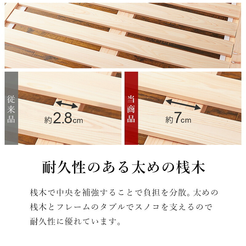 シングル WB-7721S 木製 檜 ヒノキ ひのき 床下収納 天然木 ロング 調湿 抗菌 防虫 新生活 フレーム ロー 和室 フロア スリム コンパクト 頑丈 丈夫 寝室 一人暮らし